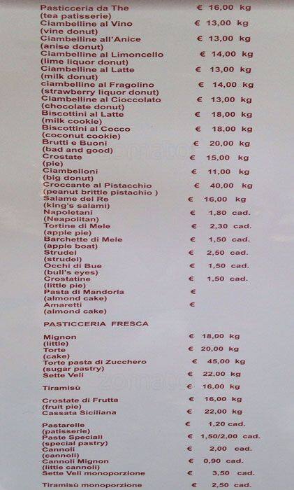 Menu di La merendina 