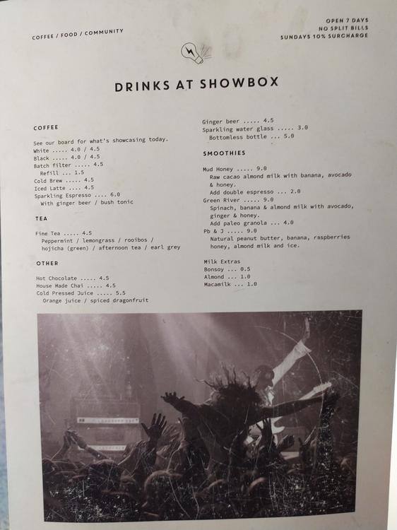 Showbox Menu Menu For Showbox Manly Sydney