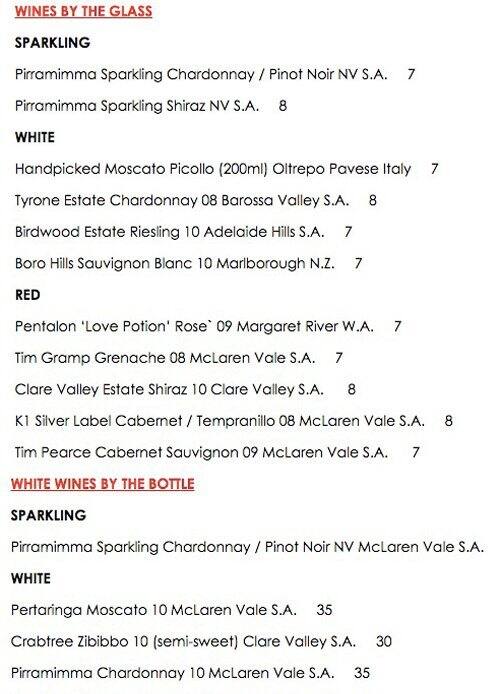 Menu at Portobello pub & bar, New Port