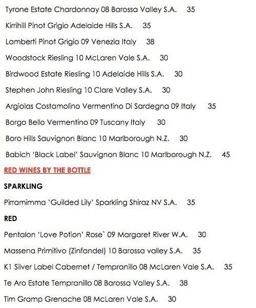 Menu at Portobello pub & bar, New Port