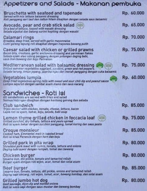 Coco's Beach Club - Hotel Novotel Bali Benoa Menu - Zomato Indonesia