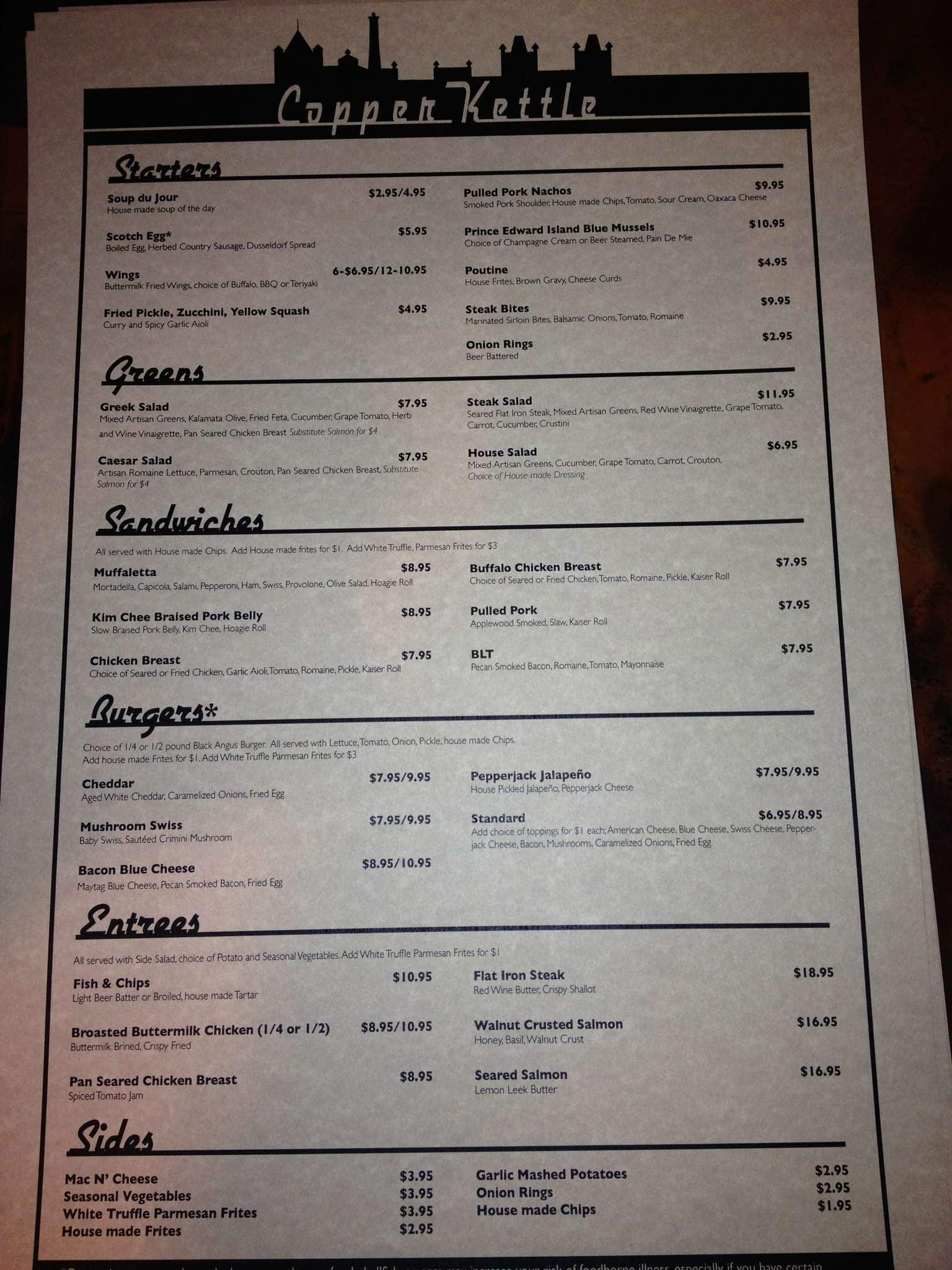 Copper Top Bar Menu at Young Molina blog