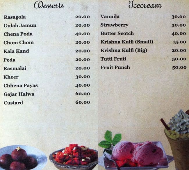 Menu at Saffron Plaza, Bhubaneswar