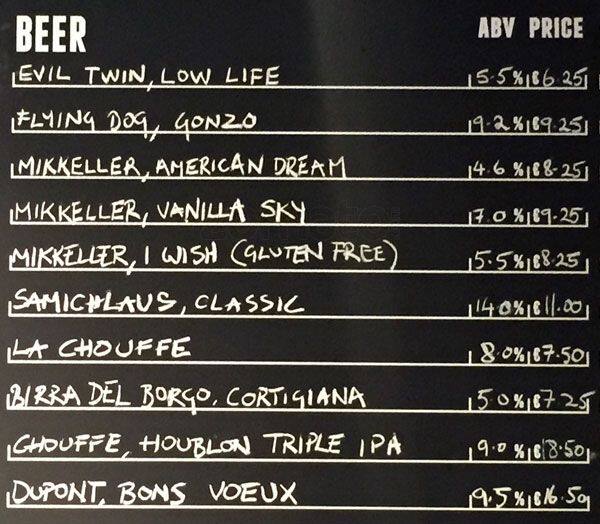 Menu at Beer Market pub & bar, Dublin