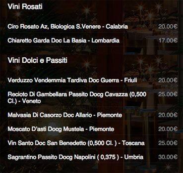 Menu di Trattoria Toscana 