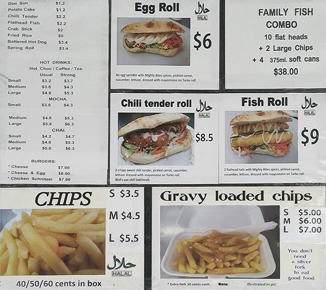 Mighty Bites menu