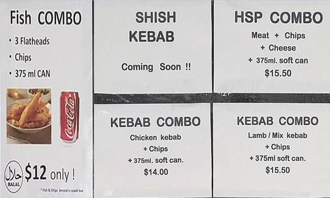 Mighty Bites menu