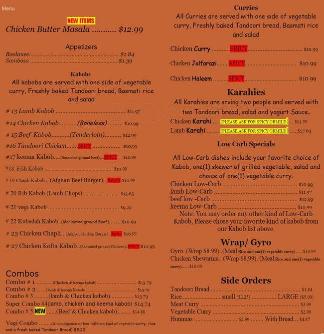 menu charcoal kebab queensbury Charcoal County: del Fairfax Menu Foto a con Prezzi Kabob