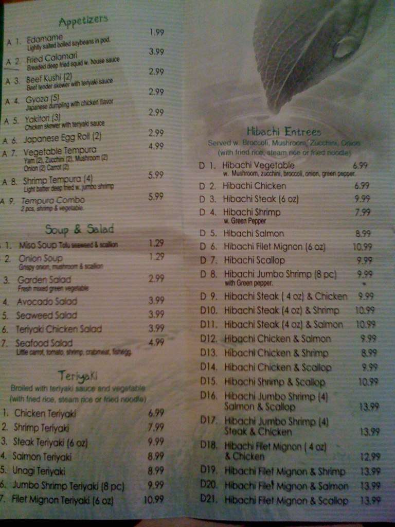 Hibachi House Menu Menu For Hibachi House Clearfield Salt Lake City