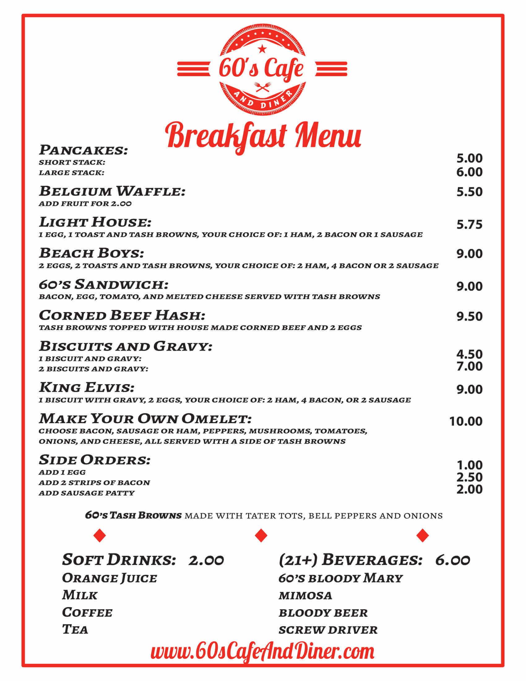 60 S Cafe Diner Lincoln City Lincoln City - cafe menu for everyone roblox