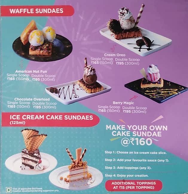 Menu of Havmor Havfunn Ice Cream, Kilpauk, Chennai