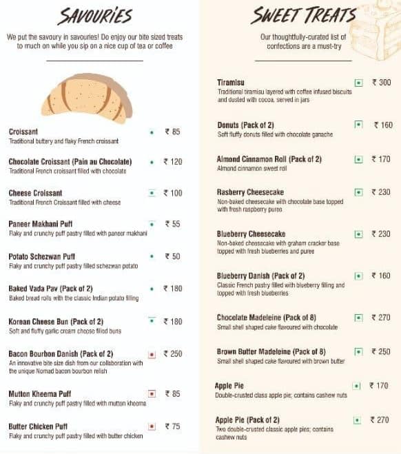 Menu at Rolling In Dough, Pune