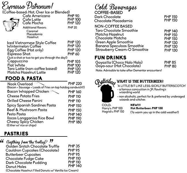 The Nook Cafe Menu, Menu for The Nook Cafe, Sikatuna Village, Quezon ...