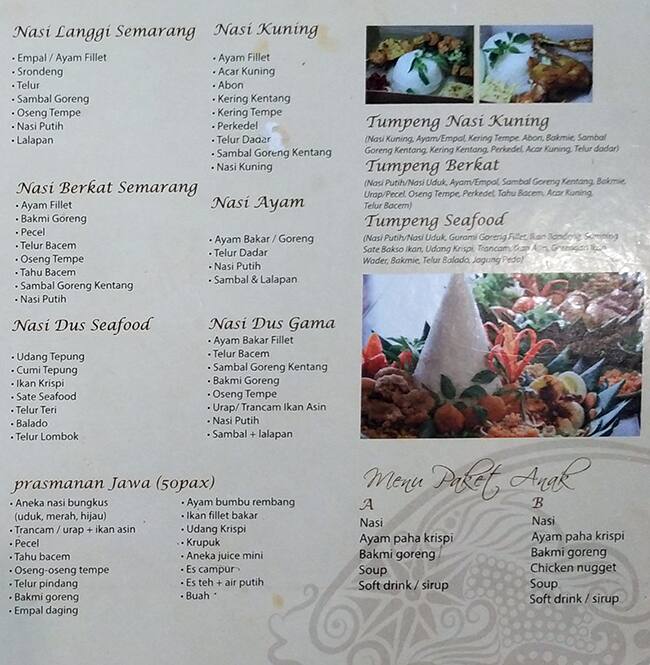 Carta del restaurante Gama Ikan Bakar & Seafood TMII, Yakarta, Green