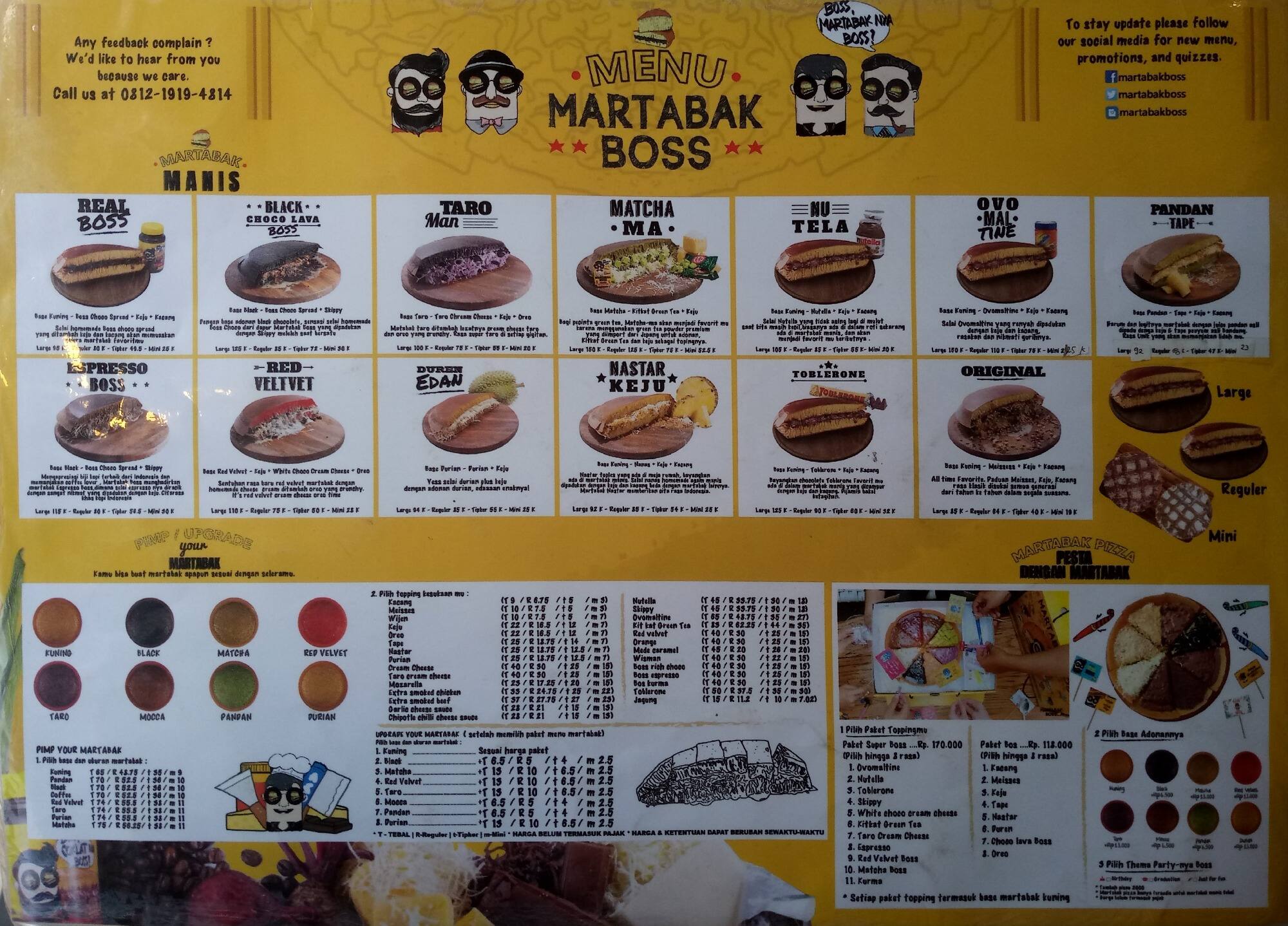 Hasil Gambar Untuk MARTABAK BOSS Harga Martabak Boss Sarinah Martabak Boss Menteng Menu