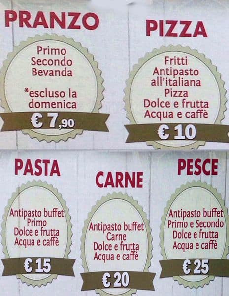 Menu di La Fontanina Di Centocelle 