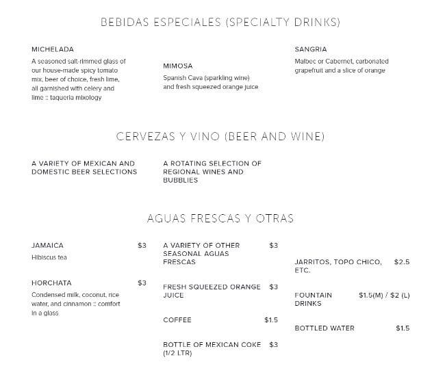 Menu at Salsa Limón pub & bar, Fort Worth, South Fwy Suite 1099