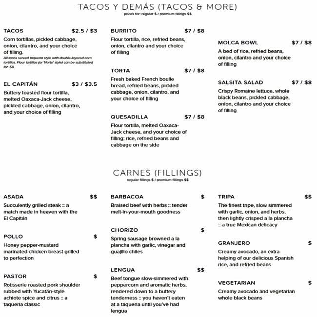 Salsa Limon Menü, Salsa Limon, South Fort Worth, Fort Worth için Menü