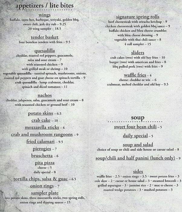 Menu at The Office Bar and Grille, Paoli