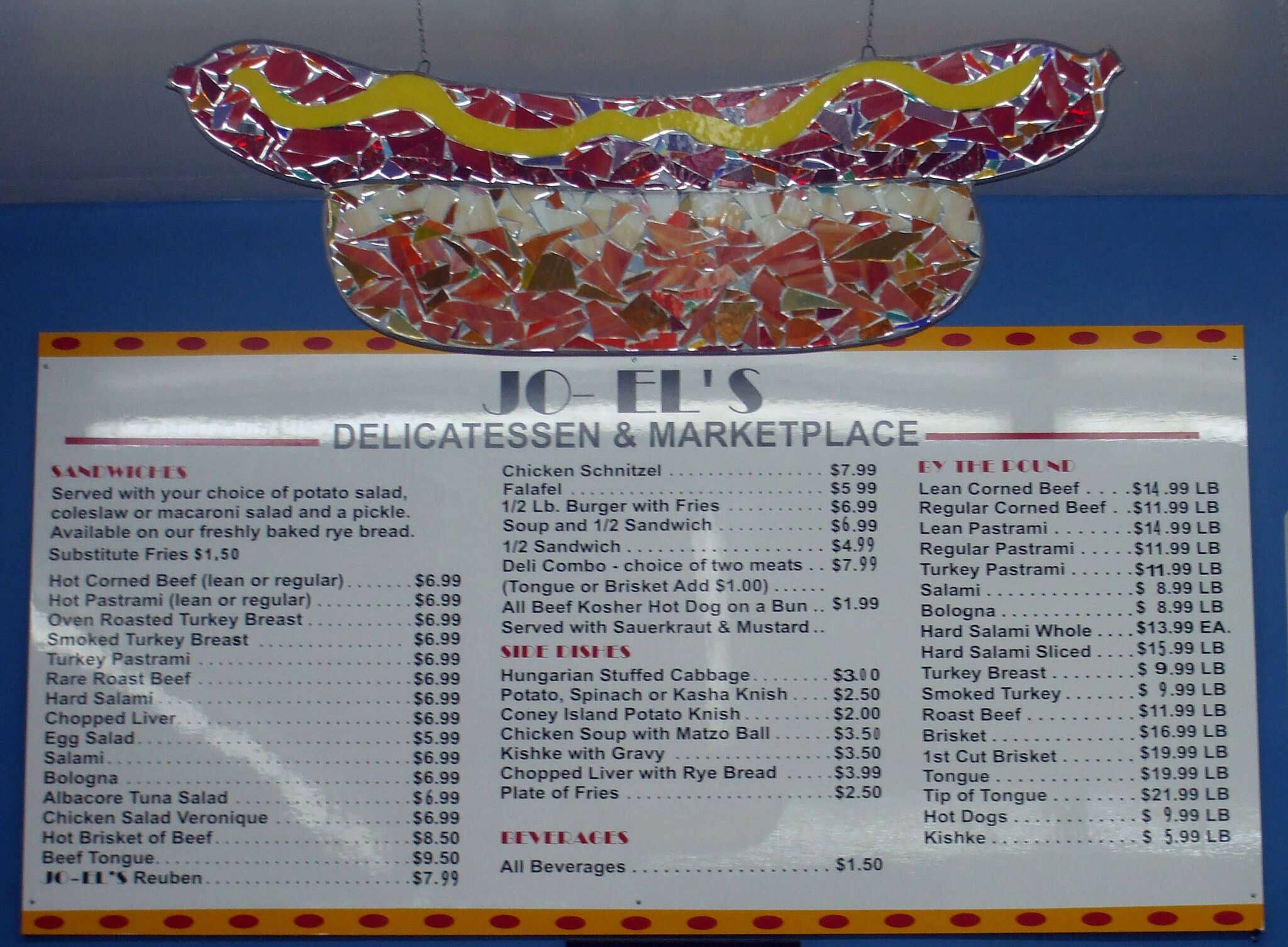 Menu at JOEL'S Kosher Deli, Market & Café restaurant, Saint Petersburg