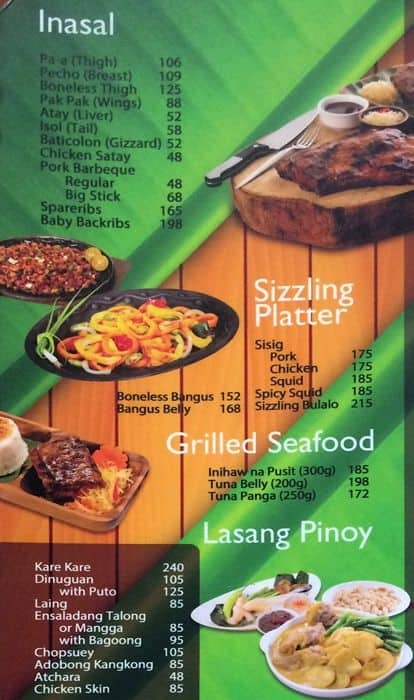 Inasal Chicken Bacolod Menu, Menu for Inasal Chicken Bacolod, Ermita ...