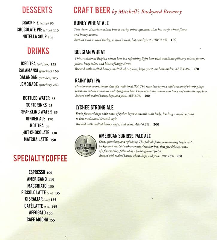 Menu at Gino's Brick Oven Pizza pizzeria, Makati, Salcedo Village