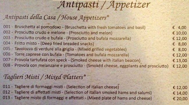 Menu di Spice and Wine 