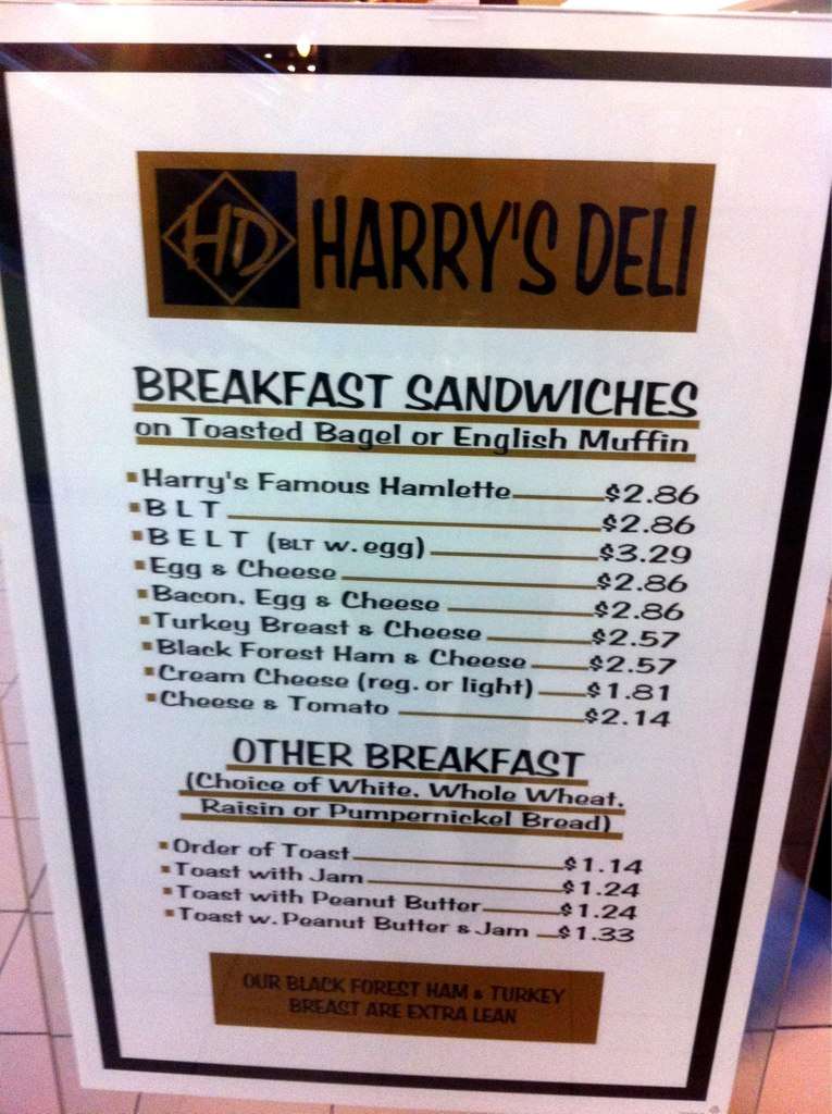 Harry's Deli Menu, Menu for Harry's Deli, Centretown, Ottawa