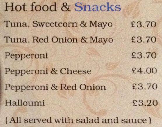 Blue Cafe menu