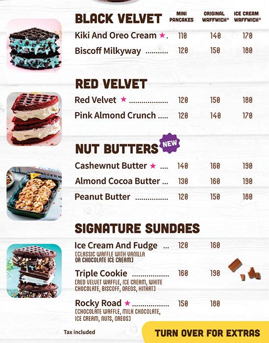 The Belgian Waffle Co Menu Menu For The Belgian Waffle Co S P Road Secunderabad