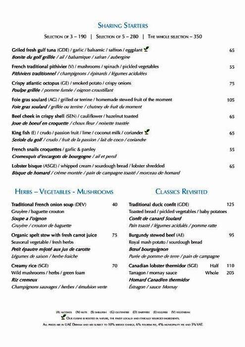 Bord eau menu, menu for bord eau, al maqtaa, abu dhabi zomato Spisestuebord 110
