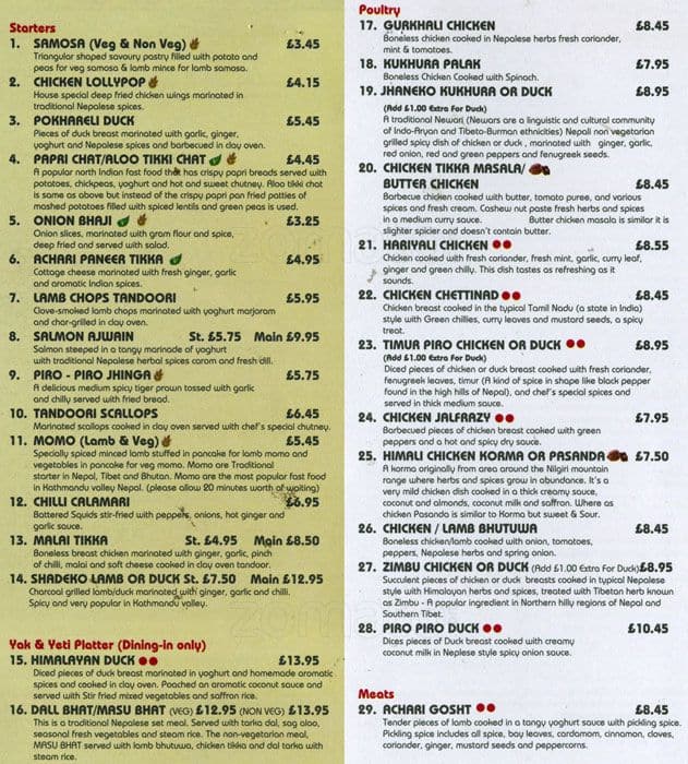 Yak And Yeti Menu Menu For Yak And Yeti Bromley London Zomato Uk