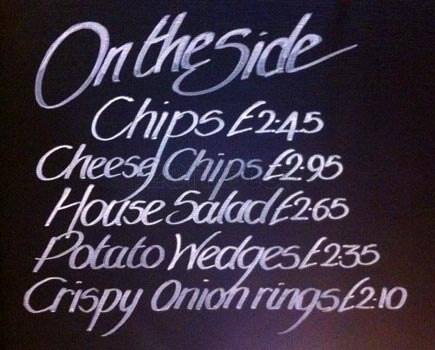 Lord Kitchener menu