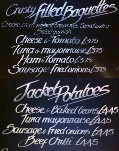Lord Kitchener menu