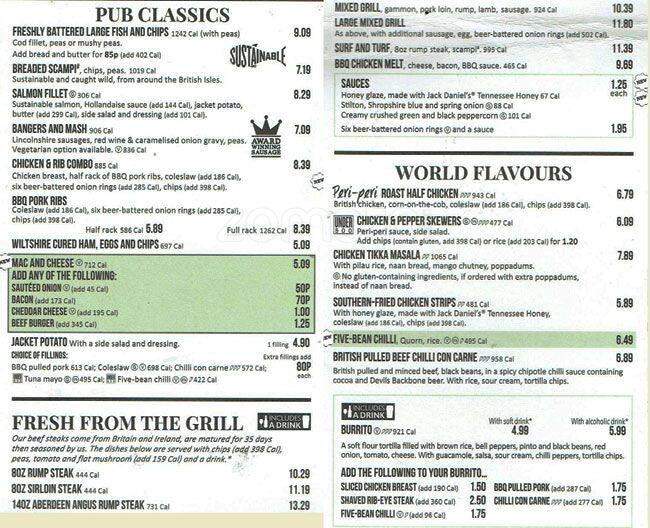 Menu at Paramount pub & bar, Manchester