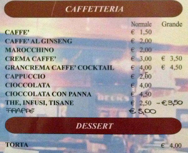 Menu di JJ's Corner. 