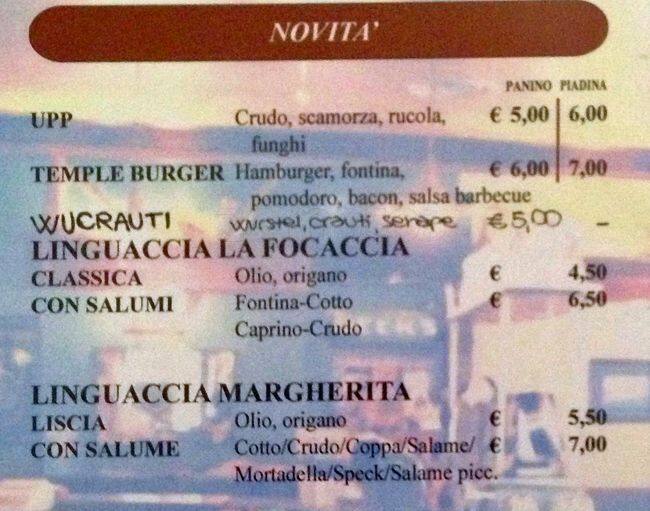 Menu di JJ's Corner. 