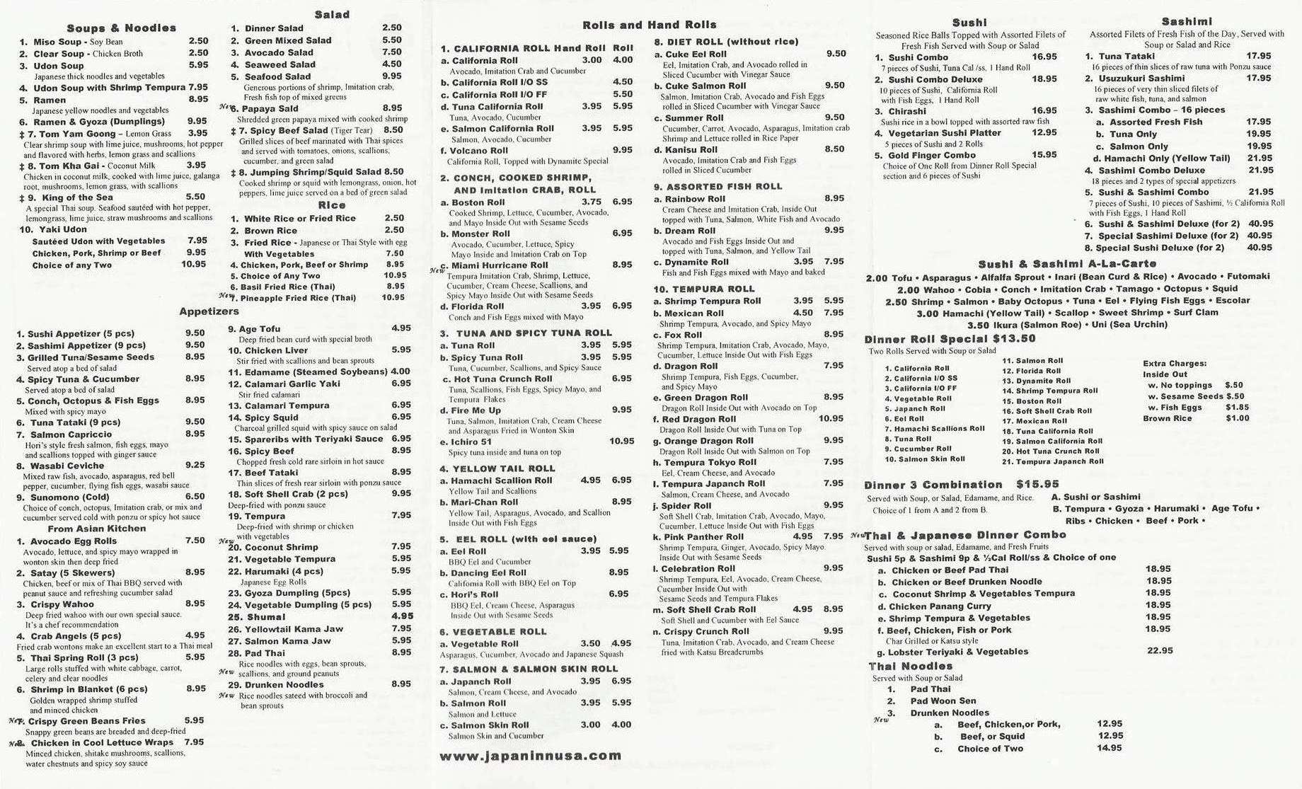 Menu At Japan Inn Restaurant Weston   103f98d140df1a5e0b4d461b18909f86 