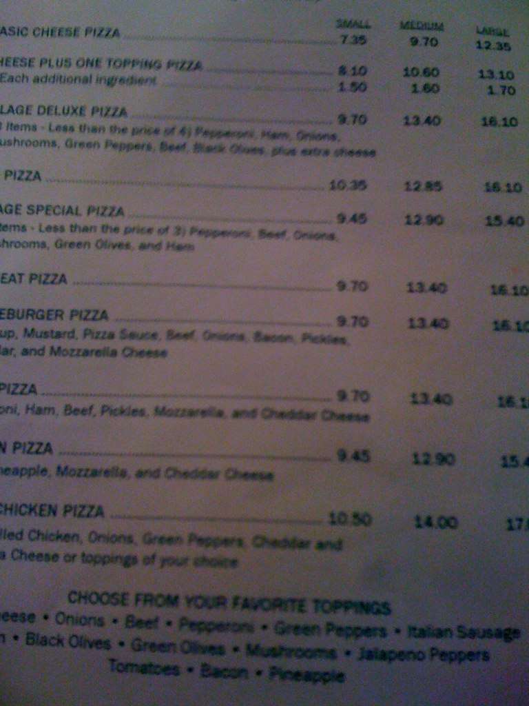 Village Pizza Menu Prices Sale 62 Off Solcampoltda Com Br