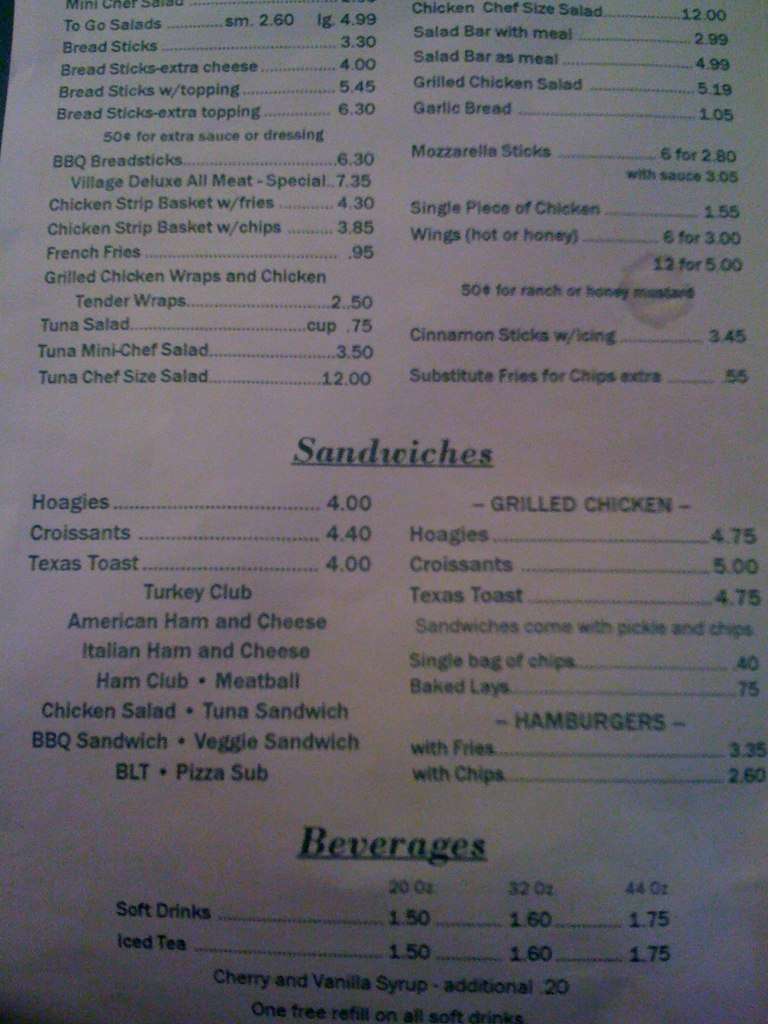 Village Pizza Menu Menu For Village Pizza Baxley Baxley