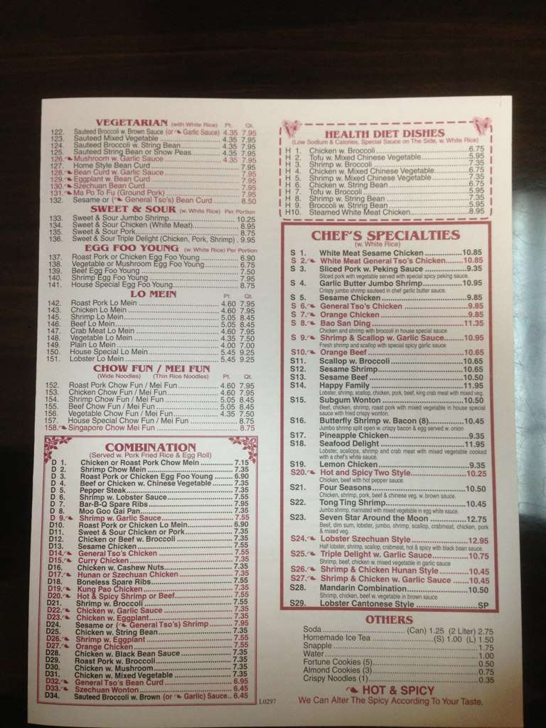 Liu S Garden Menu Menu For Liu S Garden New Hyde Park Long Island