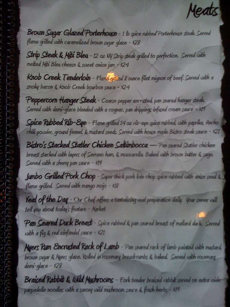 Menu at Boat House Bistro & Grille, Boothbay Harbor