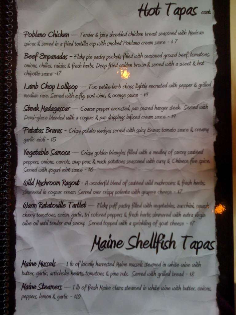 Menu at Boat House Bistro & Grille, Boothbay Harbor