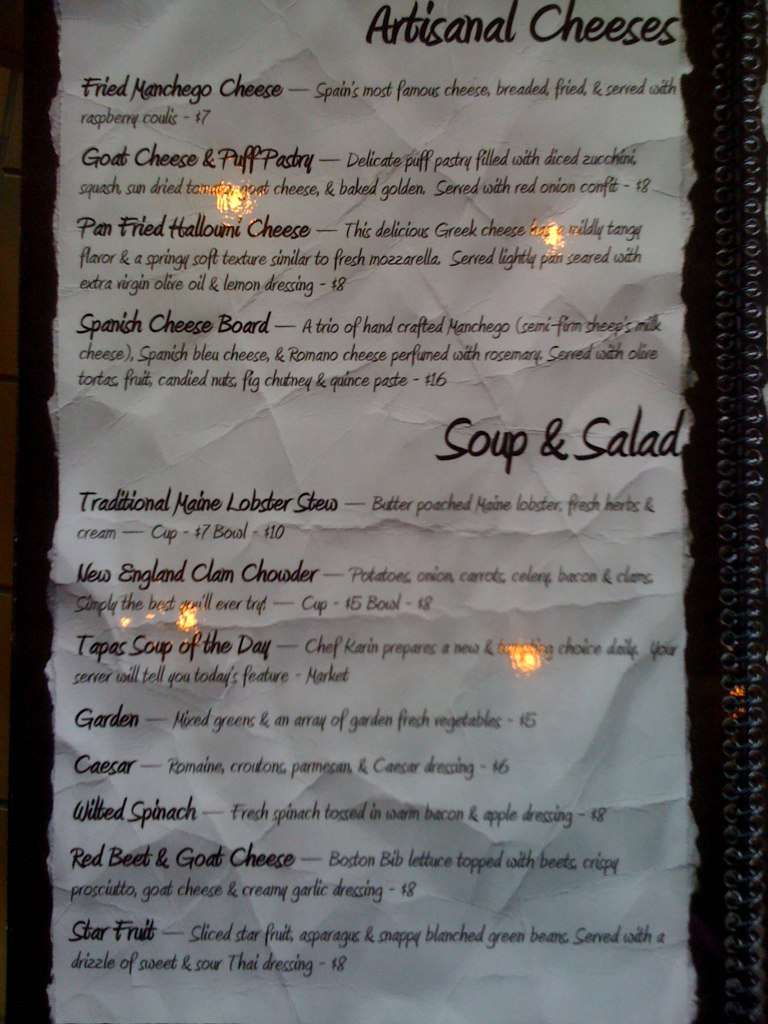 Menu at Boat House Bistro & Grille, Boothbay Harbor