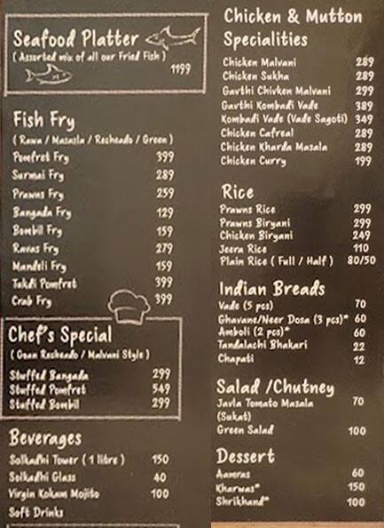 Menu at Little Konkan, Pune