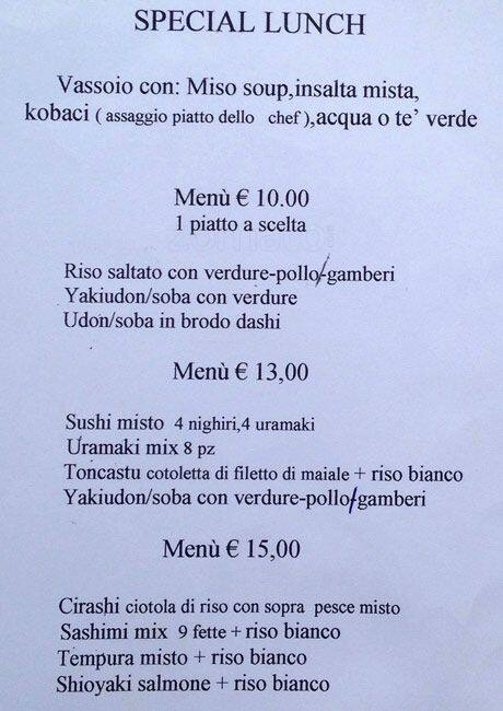 Ristorante Origami Speisekarte
