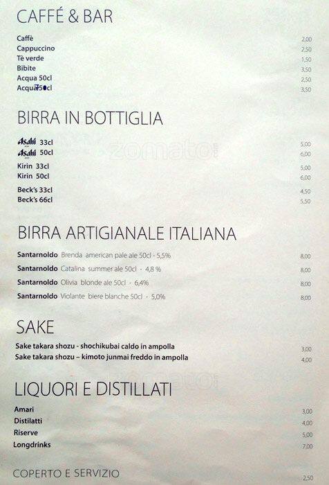Ristorante Origami Speisekarte