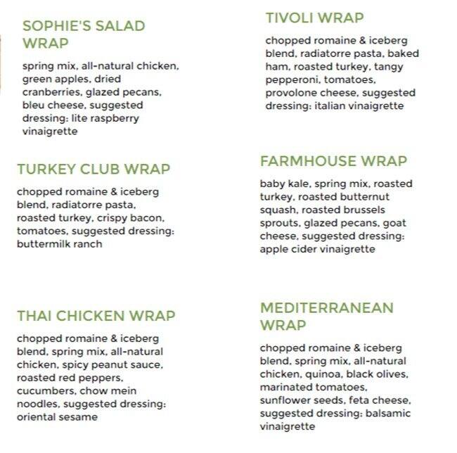 Menu at Saladworks restaurant, Lindenwold, Blackwood Clementon Rd