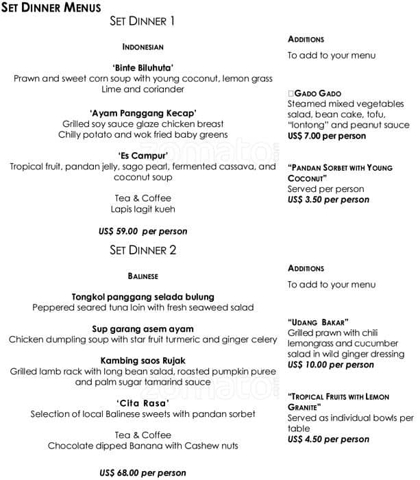 Taman Wantilan - Four Seasons Resort Menu - Zomato Indonesia