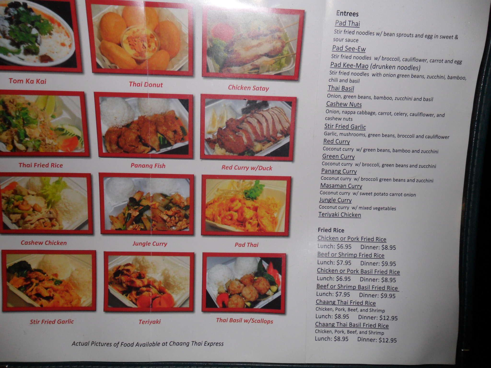 Chaang Thai Express Menu, Menu for Chaang Thai Express, North Port